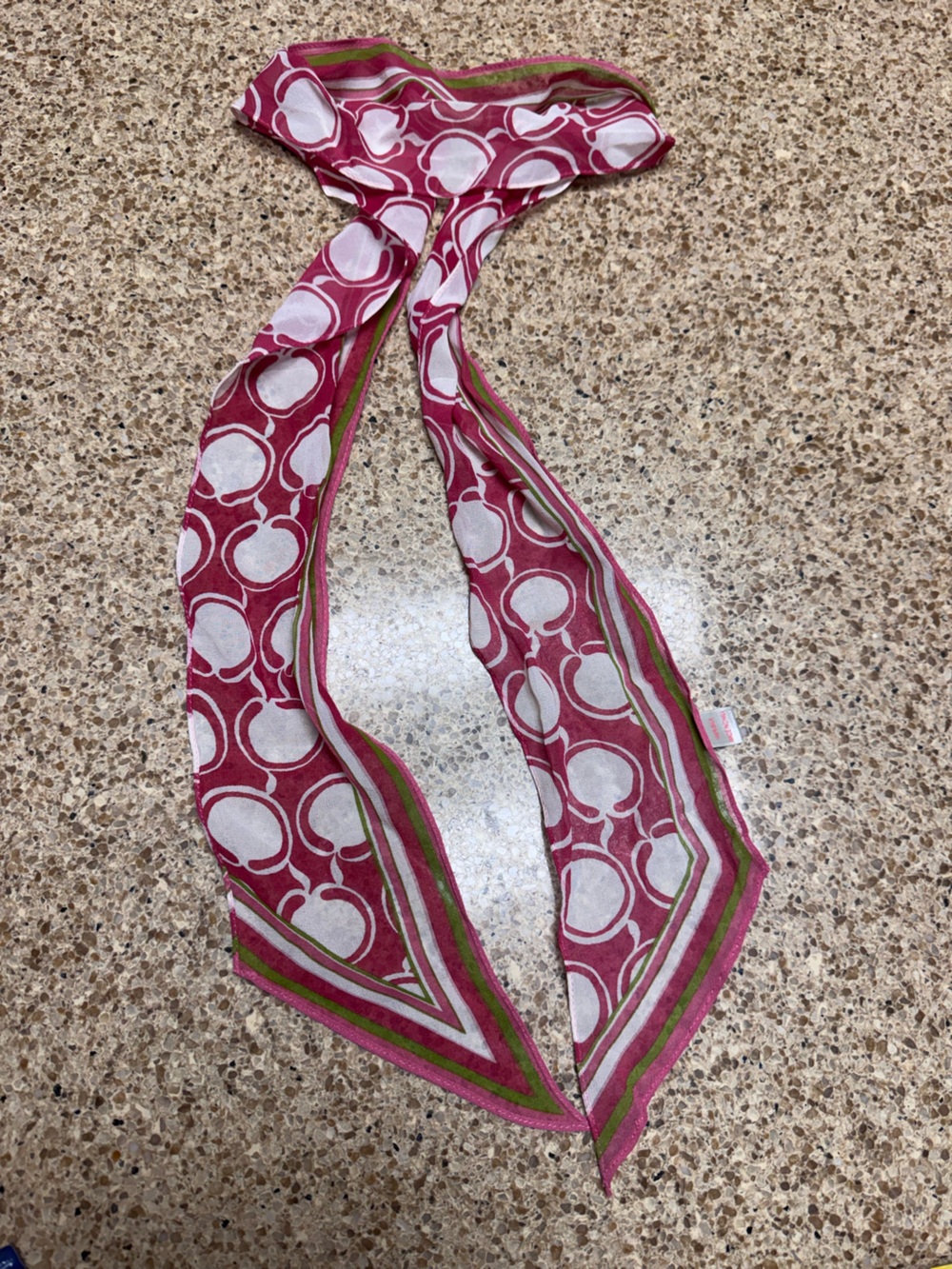 Pink Patterned Women’s Silk Scarf - Unbranded